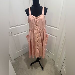 SHEIN Pink Button-Front Dress